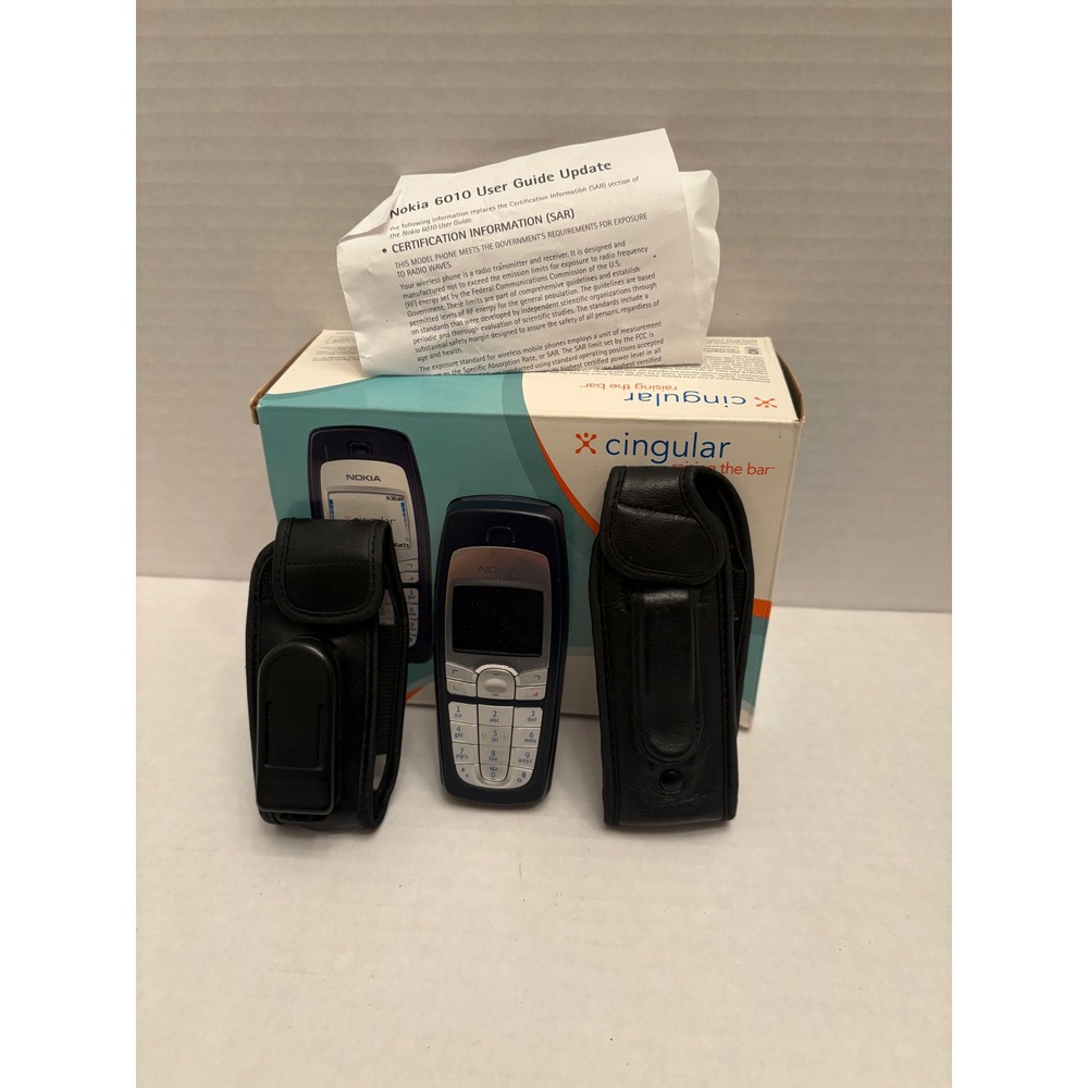 Nokia 6010 Vintage Cingular Wireless Cell Phone Box Holsters Parts Repair.‎